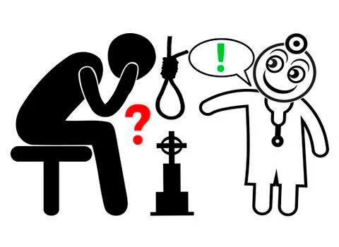 Medical help for depression Illustrazione stock