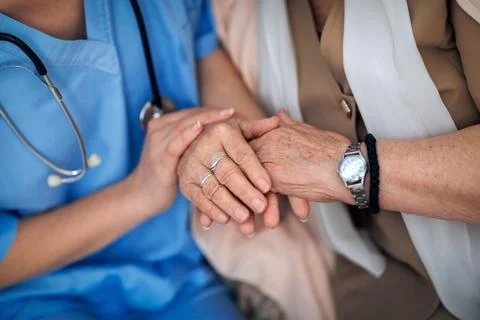 Medical help for elderly Stock Photos