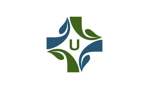 Medical Herbal Initial U Stock-Illustration