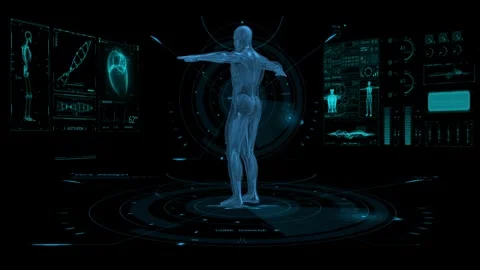 Medical HUD Interface Loop Animation for Healthcare Technology and Data Stock Footage 332967916