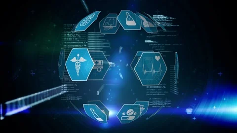 Medical icon and program codes Stock Footage 108877969