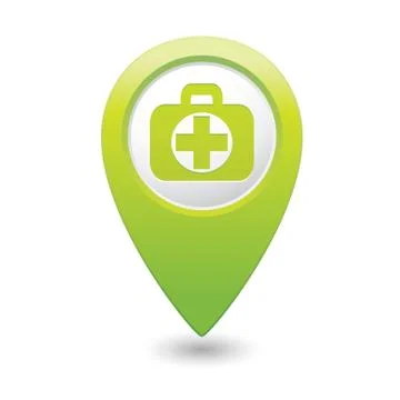 Medical icon green pointer Stock Illustration