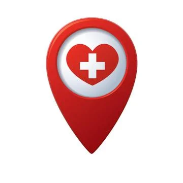 Medical icon red pointer Stock Illustration