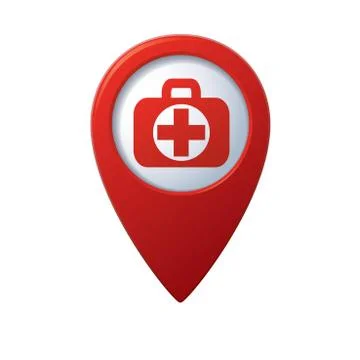 Medical icon red pointer Stock Illustration