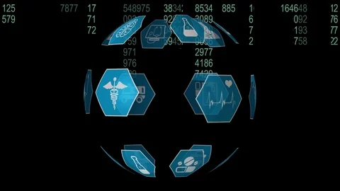 Medical icons and binary codes Stock Footage 108878330