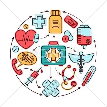 Medical icons concept Stock Illustration