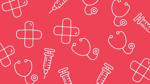 Medical Icons Seamless Pattern Background for Healthcare Design. Stock Footage 320123484