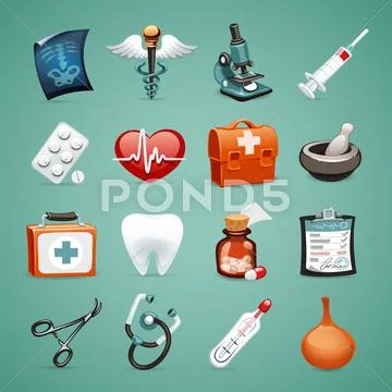 Medical icons set Stock Illustration