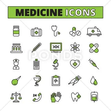 Medical Icons Set Stock Illustrationen