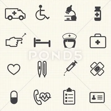 Medical icons set, . Illustration eps 10 Stock Illustration