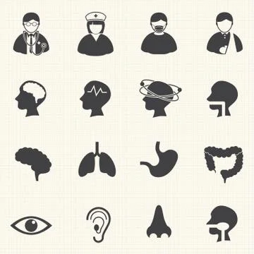 Medical Icons with texture background. Vector Stock Illustration