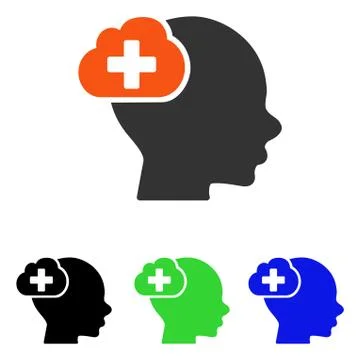 Medical Idea Cloud Flat Vector Icon イラスト素材