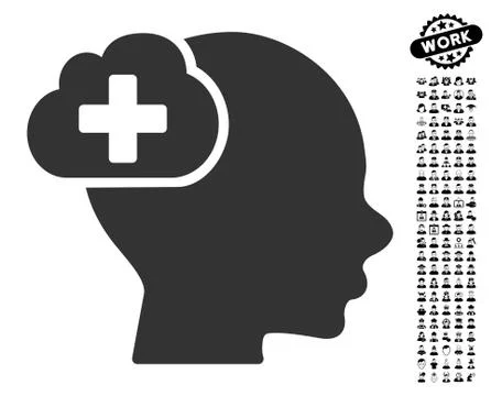 Medical Idea Cloud Icon with Work Bonus Stock Illustration