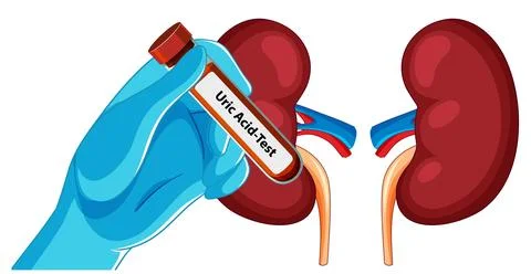 Medical Illustration of Kidney Function Test Illustrazione stock