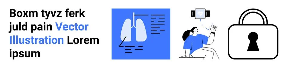 Medical Imaging Process and Data Security in Healthcare Research Concepts Stockillustratie