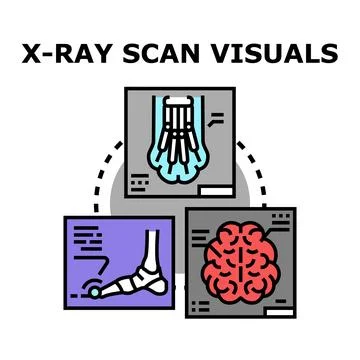 Medical imaging process with x ray body scans Stock Illustration