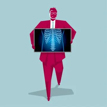 Medical imaging technology, chest disease. The background is blue. Stock Illustration