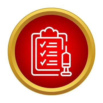 Medical immunization record with syringe icon Stock Illustration