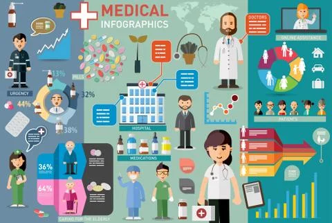 Medical infographic elements Stock Illustration