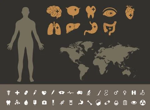 Medical Infographic vector set Stock Illustration