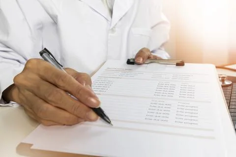 Medical information presented and explained by doctors Stock Photos