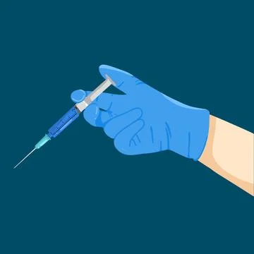 Medical Injection Process Hand Holding a Syringe in Healthcare Concept Stock Illustration