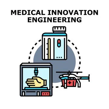 Medical innovation engineering concept creating healthcare solutions Stock Illustration