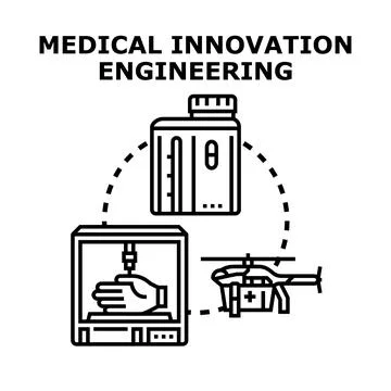 Medical innovation engineering concept creating healthcare solutions Stock Illustration