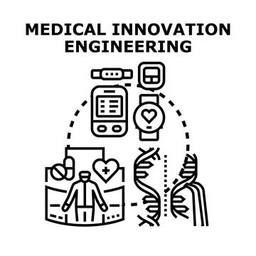 Medical innovation engineering concept developing future healthcare Stock Illustration