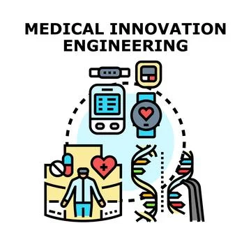 Medical innovation engineering concept developing future healthcare Stock Illustration