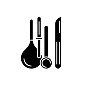 Medical instruments black icon, vector sign on isolated background. Medical Stock Illustration