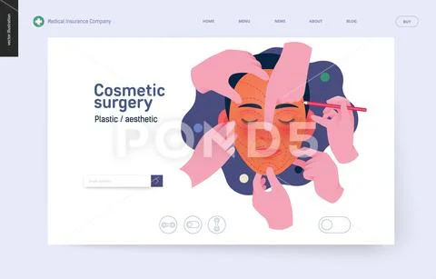 Medical insurance template - cosmetic, plastic, aesthetic surgery Stock Illustration