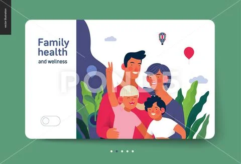 Medical insurance template - family health and wellness Stock Illustration