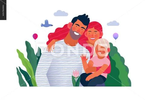 Medical insurance template - family health and wellness Stock Illustration