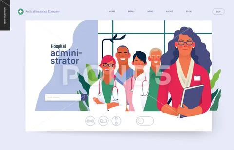 Medical insurance template - hospital administrator Stock Illustration