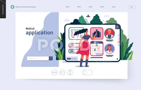 Medical insurance template - medical application Stock Illustration