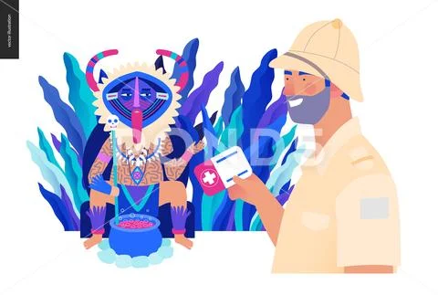 Medical insurance template - medical assistance all over the world Stock Illustration