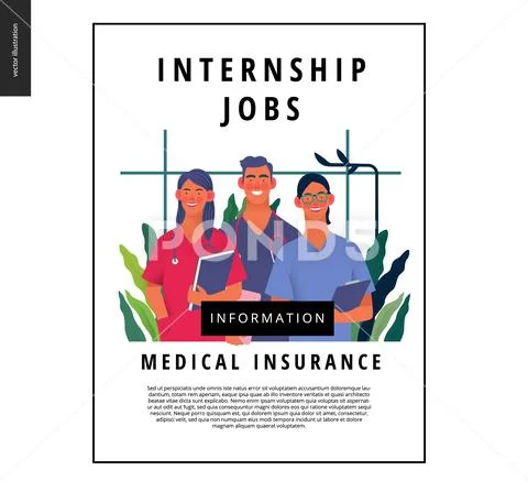Medical insurance template - medical internship jobs Stock Illustration