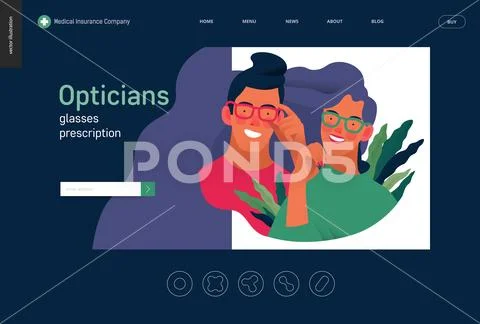 Medical insurance template - opticians shop Stock Illustration