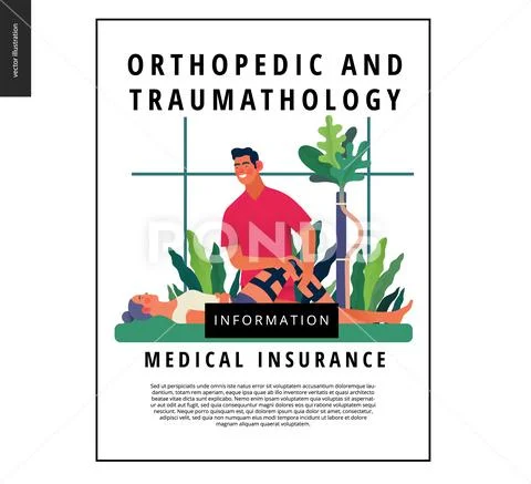 Medical insurance template - orthopedic and traumathology Stock Illustration