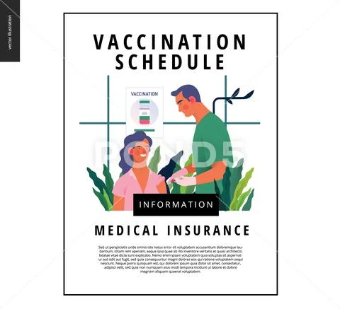 Medical insurance template - vaccination schedule Stock Illustration