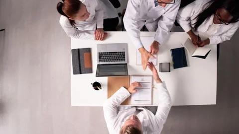 Medical Interview Panel Selecting New Healthcare Team Stock Footage 311180073