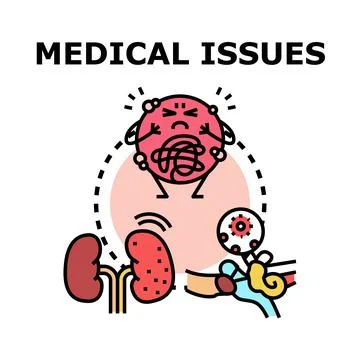 Medical issues vector concept illustrating human organ problems Stock Illustration