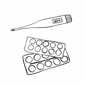 Medical items on an isolated background. Vector image. Stock Illustration