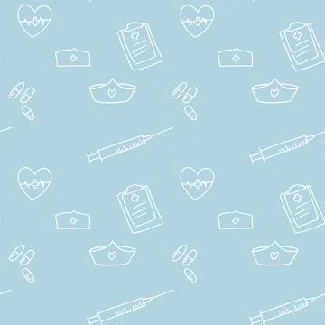 Medical items pattern illustration  Stock Illustration