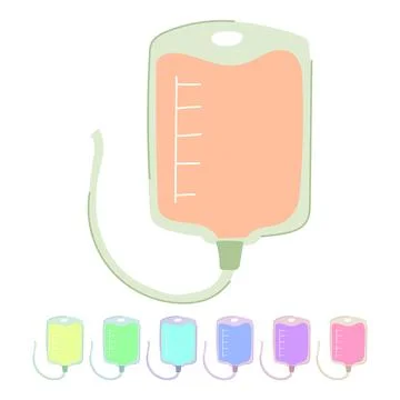 Medical iv drip bag vector cartoon graphic Stock Illustration
