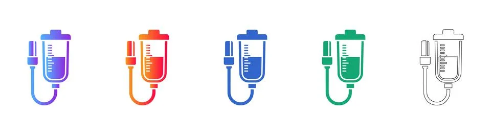 Medical IV Drip Set Vector Icon Collection 스톡 일러스트