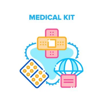 Medical Kit Box Delivery Vector Concept Color Illustrazione stock