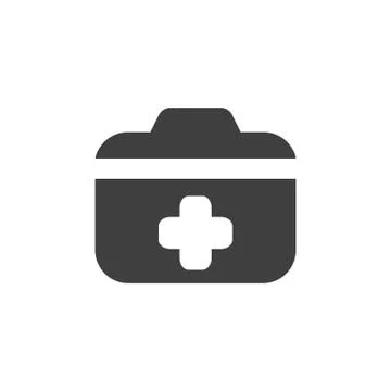 Medical kit case icon simple flat illustration Stock Illustration