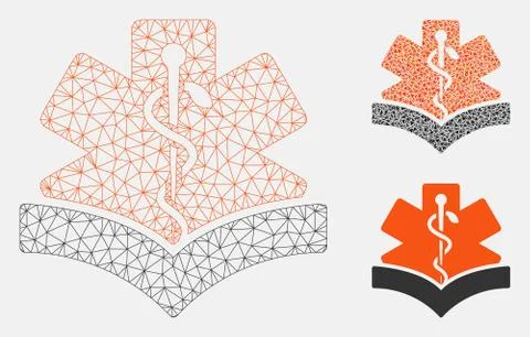 Medical Knowledge Vector Mesh 2D Model and Triangle Mosaic Icon Stock Illustration